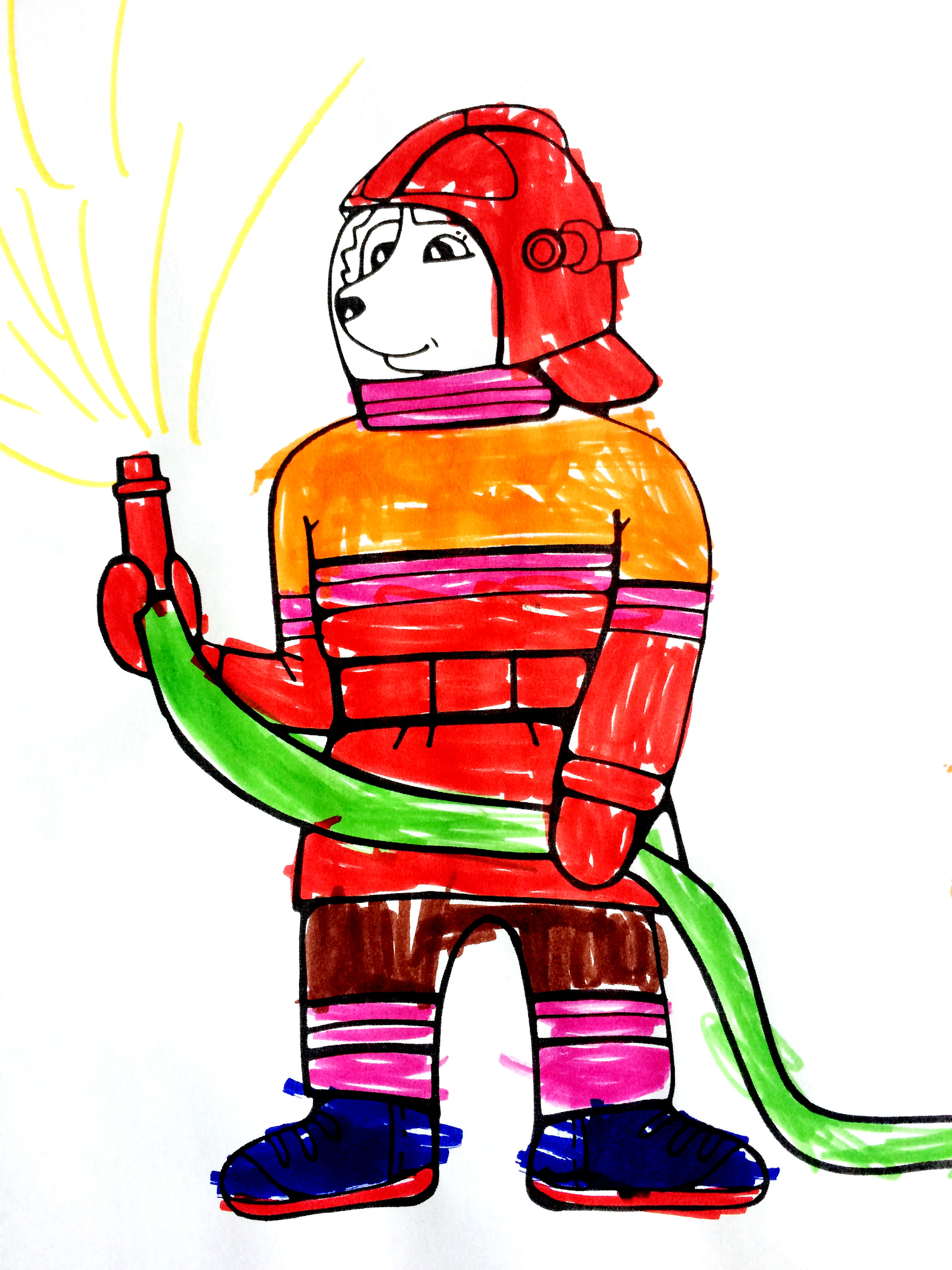 Пожарный человек рисунок