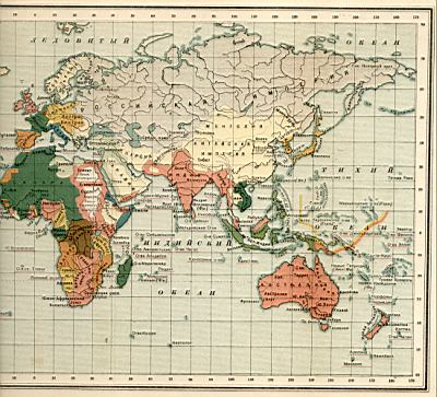 Карта мира 1900 года