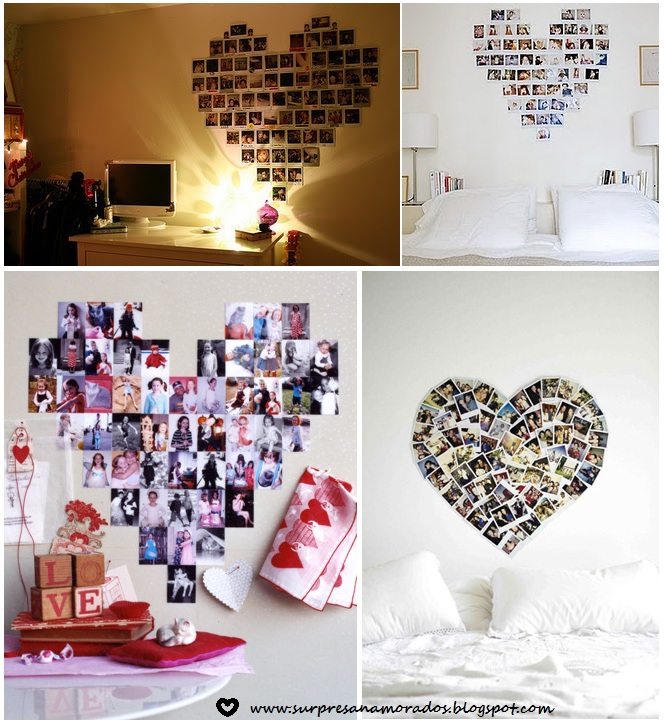 Сердце на стене из фотографий как сделать