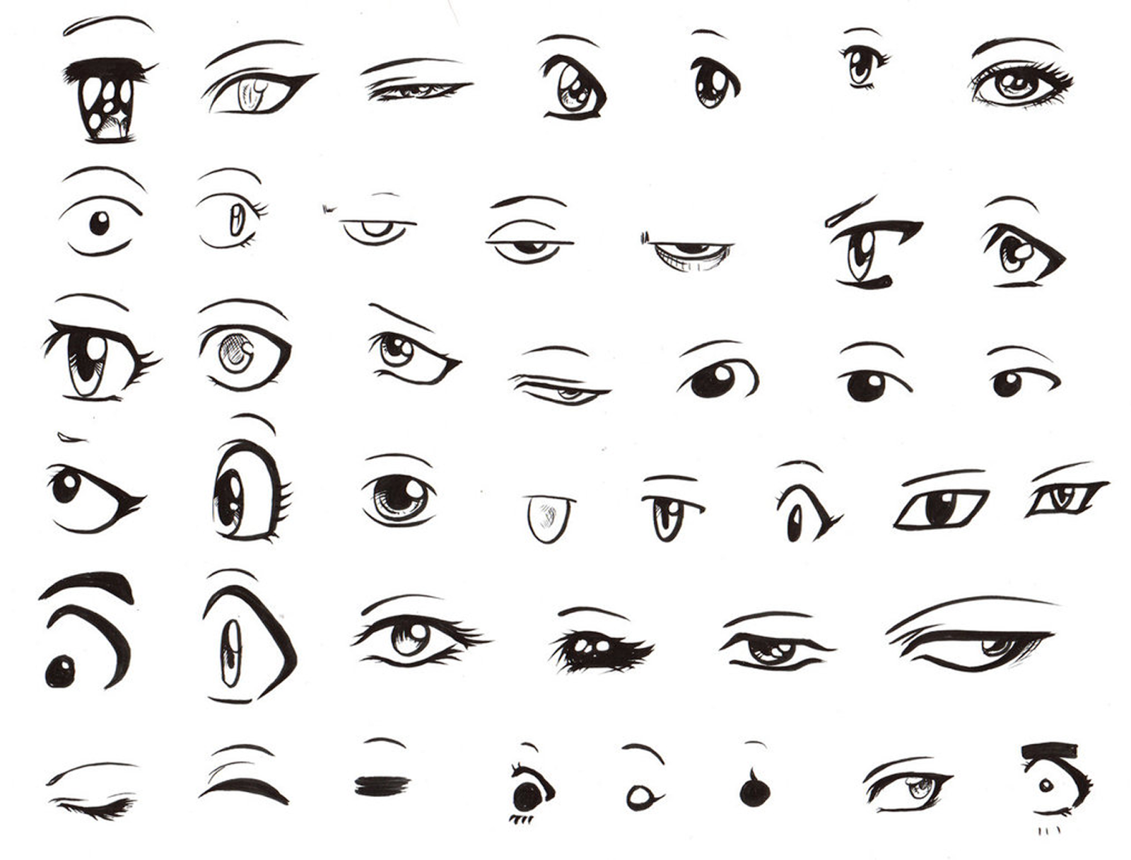 Стили рисования глаз