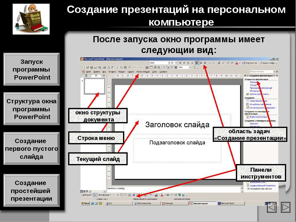 Запуск программы компьютер. Панель инструментов повер поинт. Структура окна программы POWERPOINT. Окно программы POWERPOINT. Структура окна POWERPOINT.