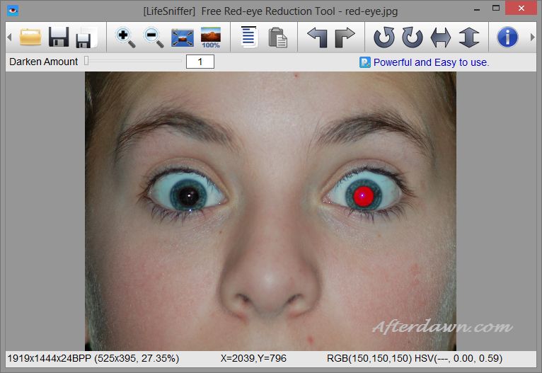 Как убрать красные глаза на фото онлайн