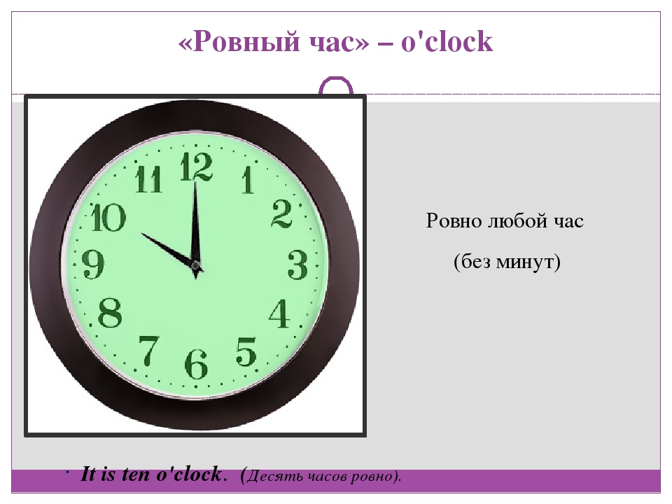 Ровно через час. Часы по английскому. Без десяти минут час. Четверть английский в часах. Без десяти чсана английском.