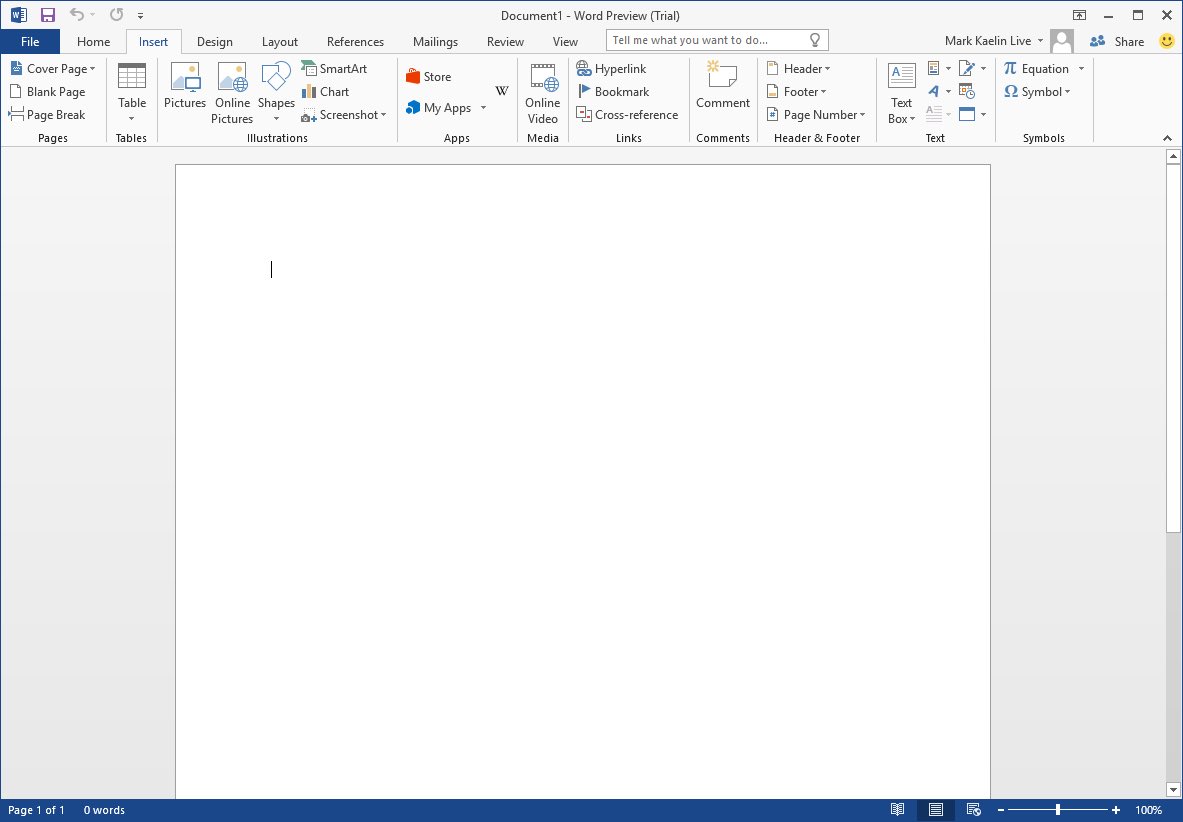 Microsoft Word 2013 Интерфейс