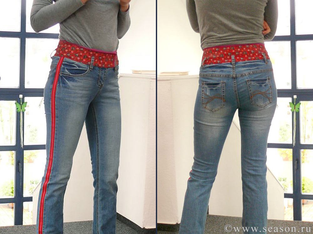 Расширяем джинсы своими руками. Переделать джинсы. Вставки в джинсы по боковому шву. Расширить джинсы. Переделка джинсовых брюк в джинсы.