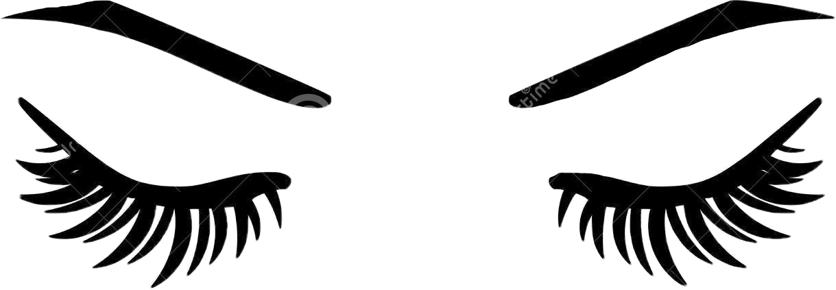 Белые ресницы на прозрачном фоне