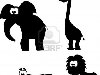 Мультфильм силуэты животных Фото со стока - 12823293