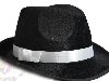 Шляпа Джентельмен черная с белой лентой