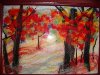 Картина панно рисунок Валяние фильцевание Золотая осень Ткань Шерсть фото 1