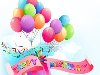 С Днем Рождения праздничный фон с разноцветными воздушными шарами воздуха.