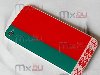 Стеклянная задняя крышка для iPhone 4\4s Белорусский флаг (с белой рамкой)