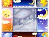 Детские забавные шаблоны для фотошоп - погода, день, ночь, зима, весна, ...