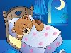 Спящий мишка в спальне. Sleeping teddy bear in bedroom. ID: 86300160