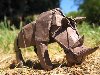 Оригами носорог из бумаги Носорог почти слепое животное, но при его размерах ...