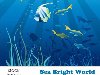 В глубинах моря - нарисованные рыбы, кораллы и водоросли