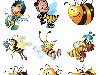 Мультипликационные персонажи - пчелы в векторе