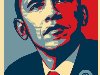 На официальных плакатах бело-сине-красный Обама обещал американцам прогресс.
