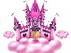Фантазия принцессы облако замок с веселой розовой волшебное королевство, ...