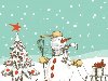 Катание на лыжах Снеговик с санями, подарки и новогодняя елка Фото со стока ...