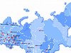 Большая часть территории России расположена в Восточном полушарии.