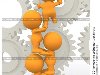 Жёлтые 3D-человечки собирают механизм, иллюстрация № 3197330 (c) Andres ...