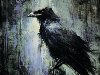 Фото Нарисованный черный ворон