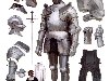 Рыцарь (около 1525 г.), элементы его доспеха и дворянская одежда