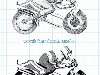Поэтапное рисование мотоцикла и гонщика карандашом