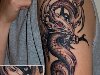 татуировка змеи-дракона на плече