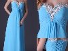 Длинное голубое платье без бретелек. Цена: 4.790 руб