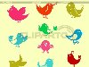 Набор мультяшных птичек-иконок в виде каракуль для веб-дизайна ...