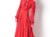 Красное длинное платье с рукавами и воротником стойкой Vika Smolyanitskaya ...