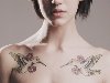 татуировки птицы на груди
