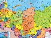Карта России с изображением основных округов и областей