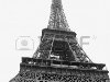 Символ Парижа, Эйфелева башня в черно-белый снимок Фото со стока - 12907870