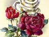 Открытка с розами. 1950-е гг. Букетик цветов, бесспорно, один из самых ...