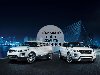 Фотографии Range Rover Evoque, белые машины, мост, ночной город