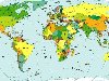 Большая подробная политическая карта мира на английском языке.