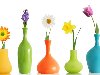 ... разноцветные вазочки, цветы в вазах, цветы нарисованные в вазах, ...