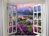 Вид из окна на цветущий луг и горы. Добавил : admin Автор: Инет« Предыдущая ...