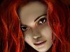 Широкоформатные обои Рисунок девушки с красными волосами, ...