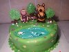 Детский торт Маша и медведь на рыбалке