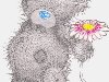 Мишка с цветком - 9. Мишка Тедди с голубым носом и цветочком в руке