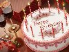 Торт со свечами обои, фото Праздничный стол ко дню рождения картинки