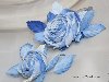 Комплект брошь и заколка бело-синие розы u0026quot;Лэди Мэриu0026quot;. Цветы из шелка.