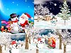 Детские зимние фоны с Дедом Морозом и снеговиком