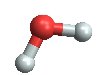 Молекула воды состоит из одного атома кислорода и двух атомов водорода.