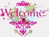 Welcome Beautiful Design Pink Graphic. HTML Code for Orkut, Myspace, Hi5, ...