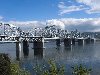 Железнодорожный мост, мост через Енисей в Красноярске, Россия, ...