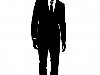 Деловой человек в костюме черно-белые иллюстрации клипарт